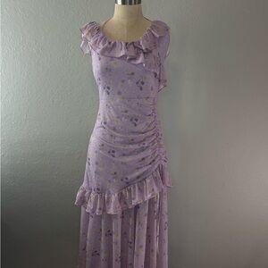 Elegant Lavender Floral Dress
